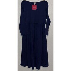 Isabel Maternity Cozy Knit Dress Women’s Sz XL Navy Blue Pockets